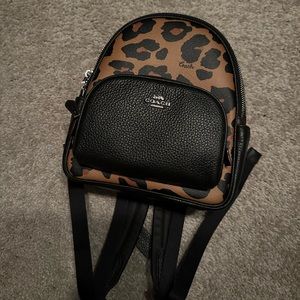 Coach mini backpack leopard
